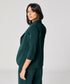 Curved Label Collared Classic Jacket- Green